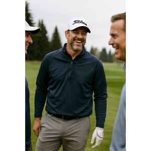 The North Face Navy Blue- Steel Color, Men's 1/4 Zip Pullover Size Large